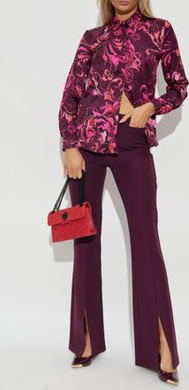 Versace Jeans Couture Shirt With barocco Pattern, Womens, Burgundy