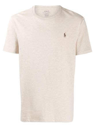 Polo Ralph Lauren logo embroidered crew neck T-shirt - Neutrals