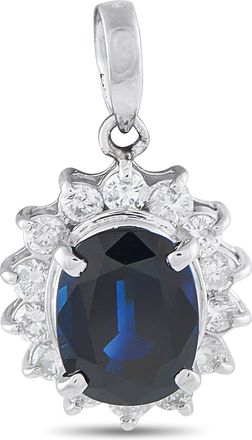 Luxury Bazaar Platinum 0.55ct Diamond and Sapphire Pendant MF06-101625