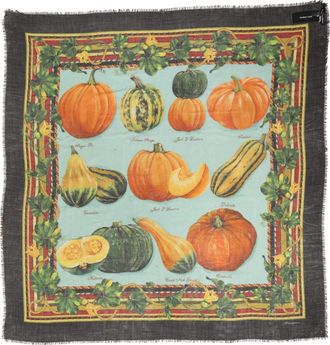 Dolce & Gabbana Multicolor Pumpkin Cashmere Stole 137cm x 133cm Womens Scarf (Pre-Owned)