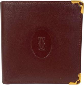 Cartier Must Bordeaux Leather Wallet (Bi-Fold) (Pre-Owned)