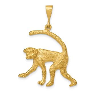Diamond2Deal 14k Yellow Gold Monkey Charm