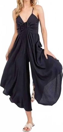 Final Touch Charolette Ruched Detail Jumpsuit In Black