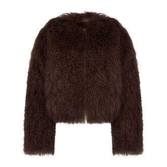 Halfboy Faux Fur & Shearling Jackets, female, Brown, Size: XS Bomber Mongolia