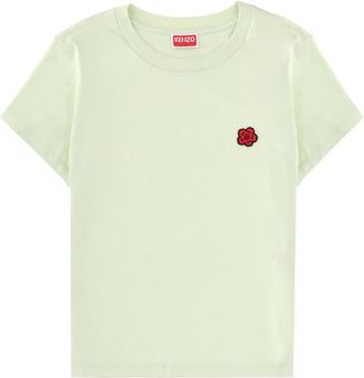 Kenzo Light Green Embroidered Crew Neck T-Shirt