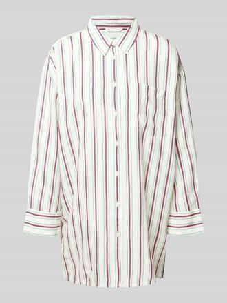 Tom Tailor Denim Oversized Hemdbluse aus Leinen-Viskose-Mix in Weiss, Größe XL