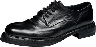 Generic Mens Low Block Heel Vintage Oxfords Lace Up Formal Shoes Round Toe Patent Leather Wedding Party Prom Shoes,Black,5.5 UK