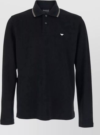 Emporio Armani cotton long-sleeve polo shirt