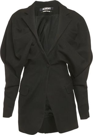 Jacquemus Blazer plissettato - Nero