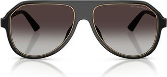 Michael Kors Molokai 59mm Gradient Pilot Sunglasses in Black /Grey Gradient at Nordstrom
