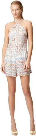 Missoni Short Jumpsuit With 3d Zig Zag Lamé And Halter Neckline in Multicoloured at Nordstrom, Size 40 It