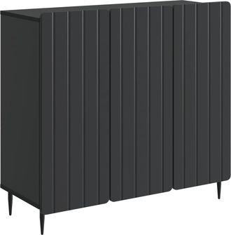 vidaXL Aparador Negro 89 X 34,5 X 82 Cm Madera De Ingenier&iacute;a Vidaxl