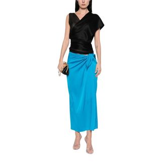 Nouvelle/Silk95Five French Tie Silk Skirt - Dames - Rokken - Blauw - Maat: XS Zijde