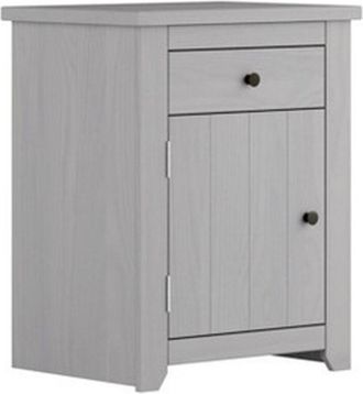 LPD Furniture Havana Bedside Cabinet - Pine/Metal - L39 x W53 x H65.5 cm - Grey/Pewter - Flat Pack