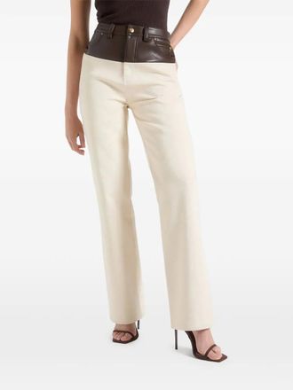 Mani&egrave;re De Voir Renee jeans met contrasterend vlak - Beige