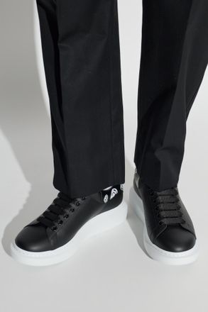 Alexander McQueen Leather Sports Shoes With Logo, Mens, Black