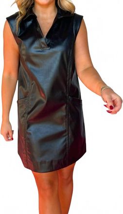 Entro Hermione Faux Leather Dress In Black