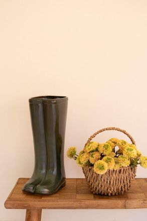 Kalalou Large Ceramic Green Boot Vase