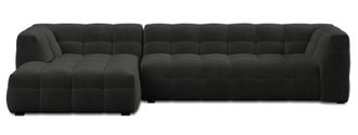 BLOOMINGLOFT Design Ecksofa Vesta mit Samtbezug Dunkelgrau