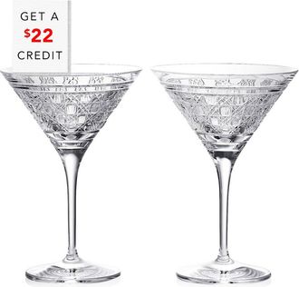 Waterford Set Of 2 Opulence Martini Glasseswith $22 Credit