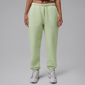 Nike Jordan Womens Jordan Brooklyn Fleece Pants in Green | FV7077-371