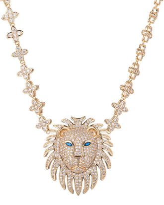 Eyecandy LA Eye Candy La The Luxe Collection Cz Lion Head Pendant Necklace