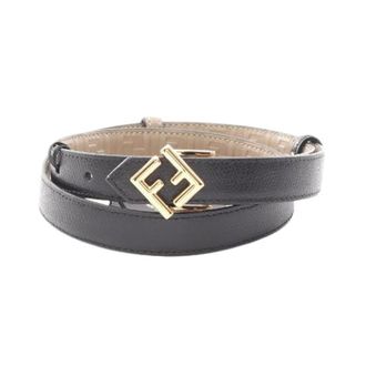 Fendi Pre-owned FF Diamond Leather Belt - female - Fendi Vintage - Vintage Belts - Black - ONE SIZE - Pre-owned