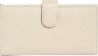 Mundi MUNDI Slim Leather Clutch Continental Wallet in Parchment at Nordstrom Rack