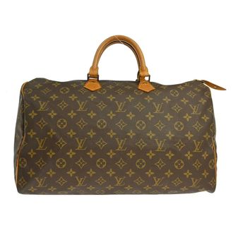 Louis Vuitton Speedy Handbag Monogram Canvas Brown Canvas Handbag (Pre-Owned)