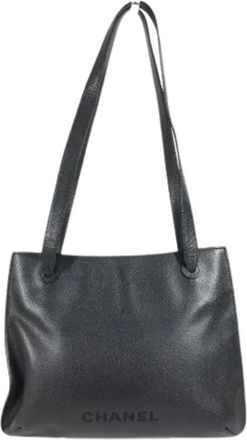 Chanel Pre-owned Vintage Schoudertas Tote - Dames - Vintage Schoudertas - Zwart - ONE Size - Leer - Vintage
