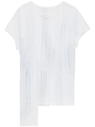 Yohji Yamamoto T-shirt met asymmetrische afwerking - Wit