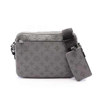 Louis Vuitton Monogram Shadow Gray Leather Shoulder Bag (Pre-Owned)