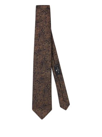 Etro paisley-print tie - men - Metallised Fibres/Silk - One Size - Black