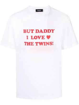 Dsquared2 T-shirt met tekst - Wit