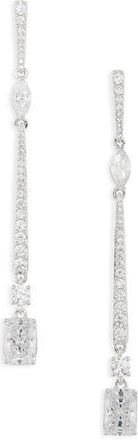 Nadri Rae Cubic Zirconia Linear Drop Earrings in Rhodium at Nordstrom Rack