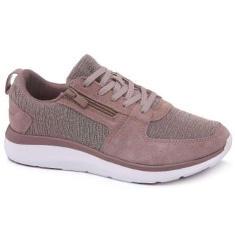 Vionic Delmar Remi Suede Textile Womens Lace Up Trainers - Blush - Size:UK 4.5