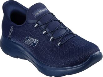 Skechers Summits Classy Night Textile WoMens Dark Navy Trainers - Size UK 7