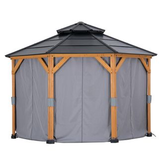 Sunjoy Direct Cortina Para Cenador De Madera De Cedro 395cm X 395cm