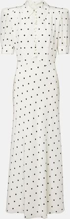 Alessandra Rich Abito midi in seta a pois