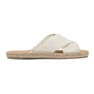 Castaner Palmera Platte Slippersandaal - Dames - Schoenen - Wit - Maat: 41 EU Linnen