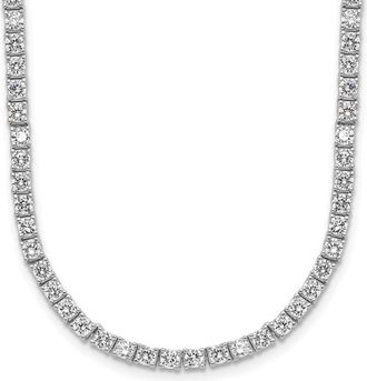 Diamond2Deal Sterling Silver Cubic Zirconia Tennis Necklace 18