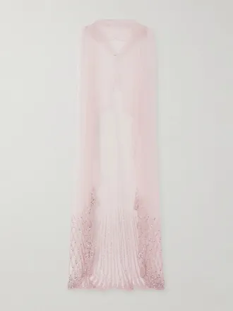 Clio Peppiatt Mantella In Tulle Smerlato Con Decorazioni Moonray - Rosa