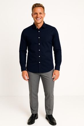 Jack & Jones Langarmhemd JACK & JONES JJJOE STRUCTURE SHIRT L/S, Herren, Gr. XS, N-Gr, blau (sky captain), Web, Obermaterial: 60% Baumwolle, 40% Polyester, Hemden 