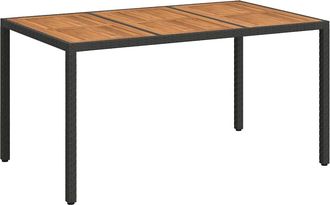 vidaXL Mesa De Jard&iacute;n Negro 150 X 90 X 75 Cm Rat&aacute;n Sint&eacute;tico Vidaxl