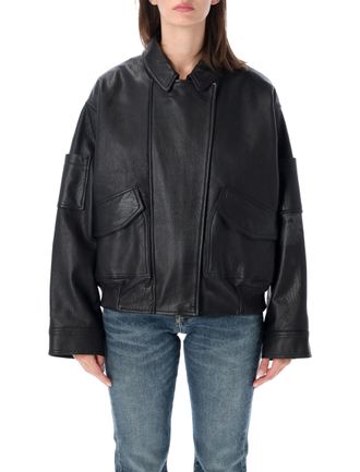 s.w.o.r.d Suede Boxy Oversized Bomber Jacket