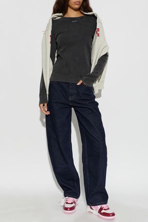 Off-white Long Sleeve Top, Womens, Grey
