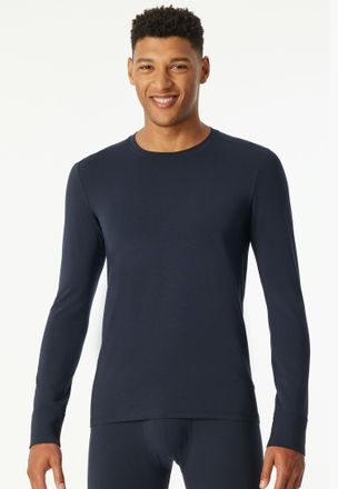 Schiesser Langarmshirt SCHIESSER Casual Warming, Herren, Gr. 4, 804, nachtblau, Obermaterial: 35% Viskose, 30% Baumwolle, 25% Polyacryl, 10% Elasthan, Basic h&uuml;f