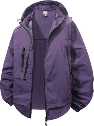 Generic Mens Casual Jacket,Waterproof Rain Jacket Mens Sun Protective Long Sleeve Trench Coat Loose Summer Outdoor Climbing Cycling Windbreaker Tennis Trekkin