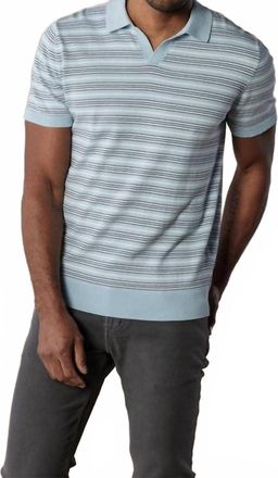 The Normal Brand Robles Striped Polo In Clear Sky Stripe