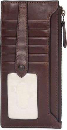 Frye Slim Leather Snap Card Wallet in Dark Brown at Nordstrom